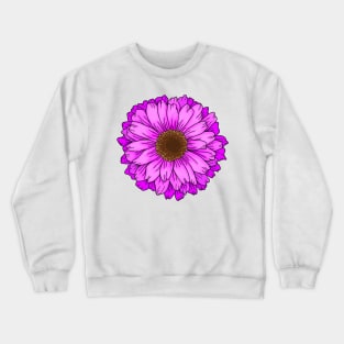 Fuchsia Purple Pink Big Flower Crewneck Sweatshirt